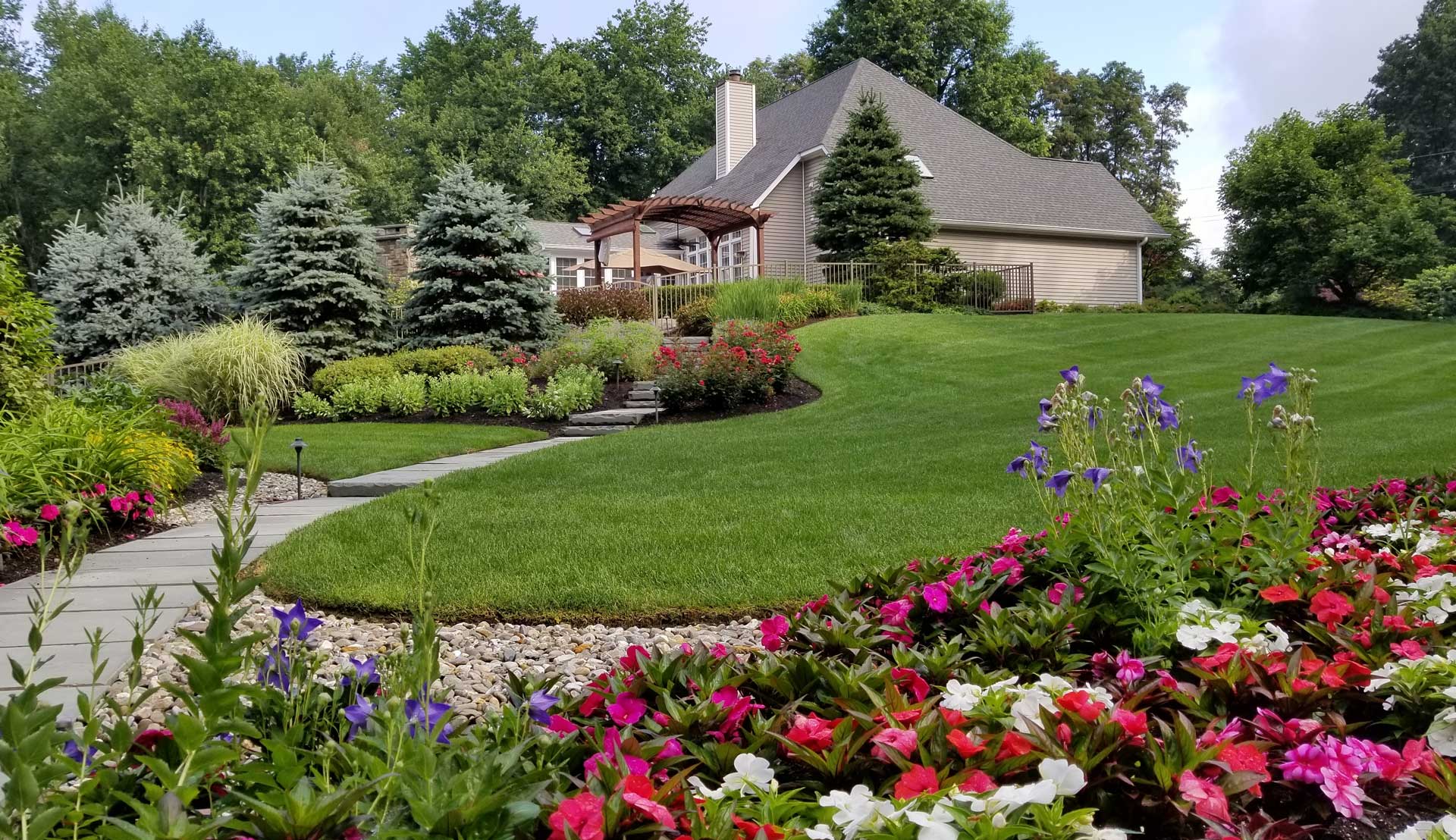 Office worker creating custom landscape designs