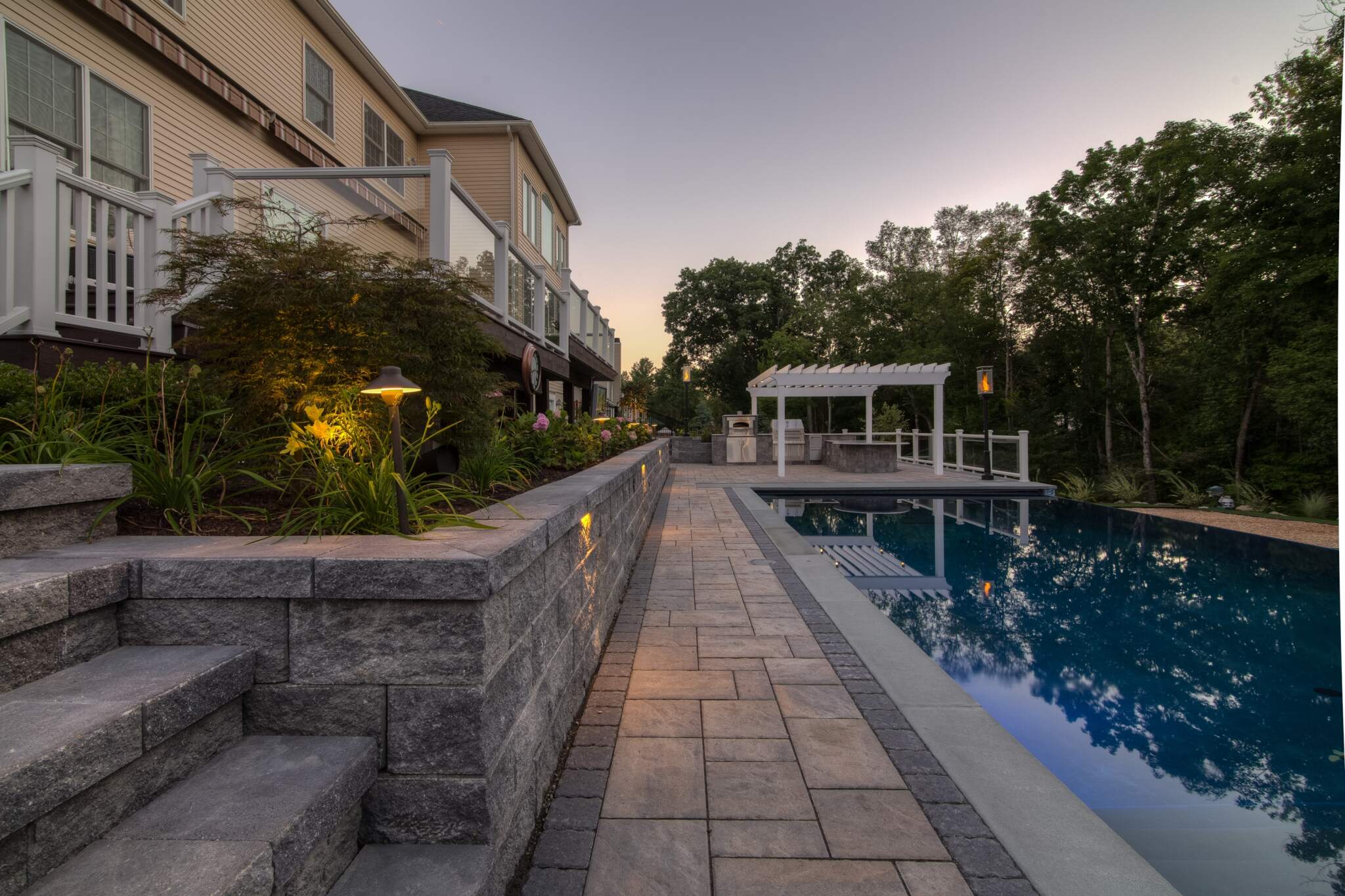 Our retaining walls are built precisely and designed to maximize space and manage slopes